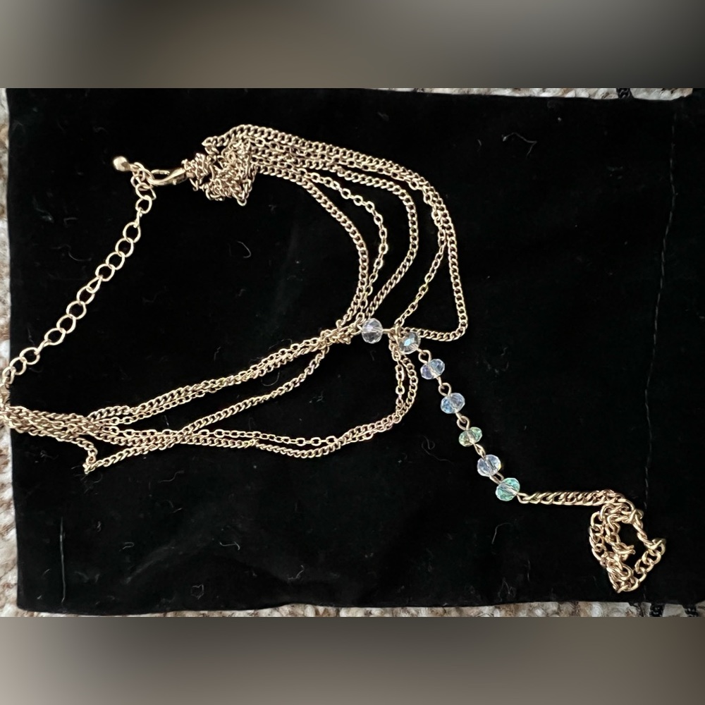 Gold anklet chain with beading